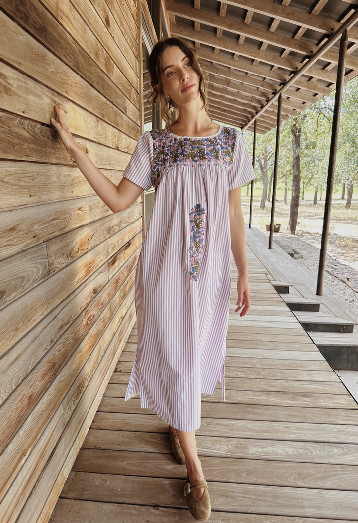 Liliana Rosa Rayas Midi Dress