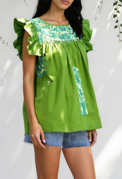 Soledad Blouse Blouse Soledad Lime and Jade Blouse Soledad Lime and Jade Blouse