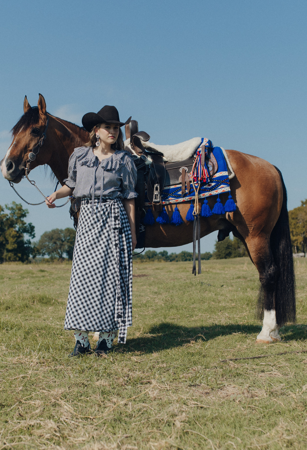 The Wrap Skirt Black Gingham