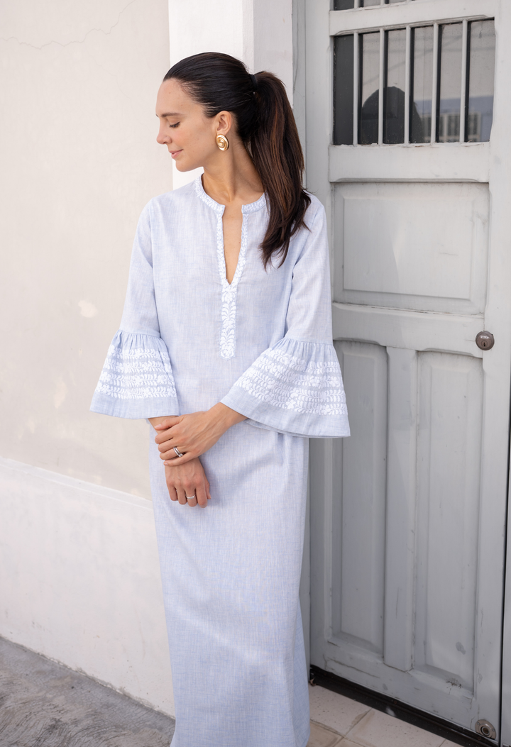 Leona Azul Claro Midi Dress