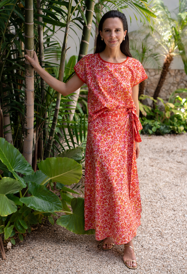 Chiapas Wrap Skirt Skirt The Wrap Skirt Floral The Wrap Skirt Floral | Mi Golondrina