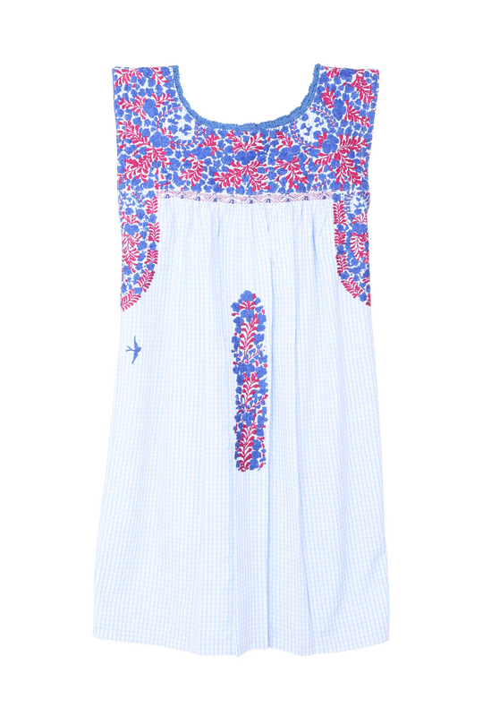 Azul y Borgoña Gingham