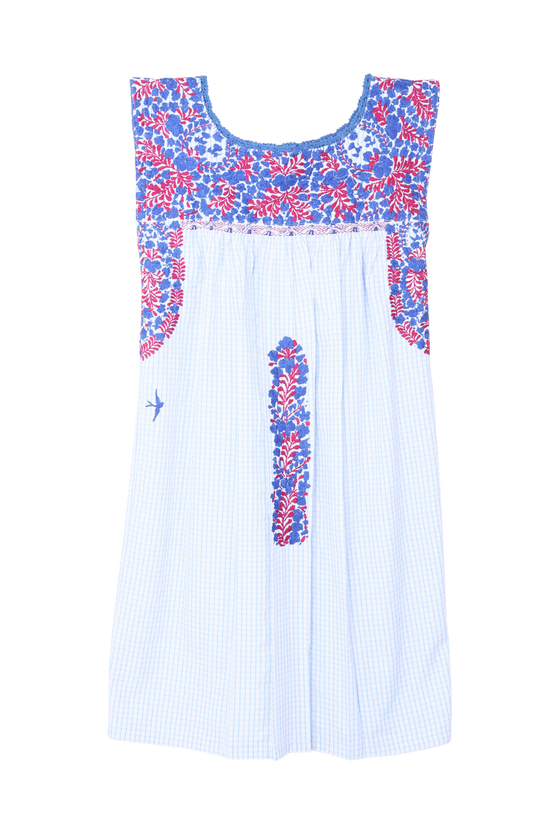 Azul y Borgoña Gingham