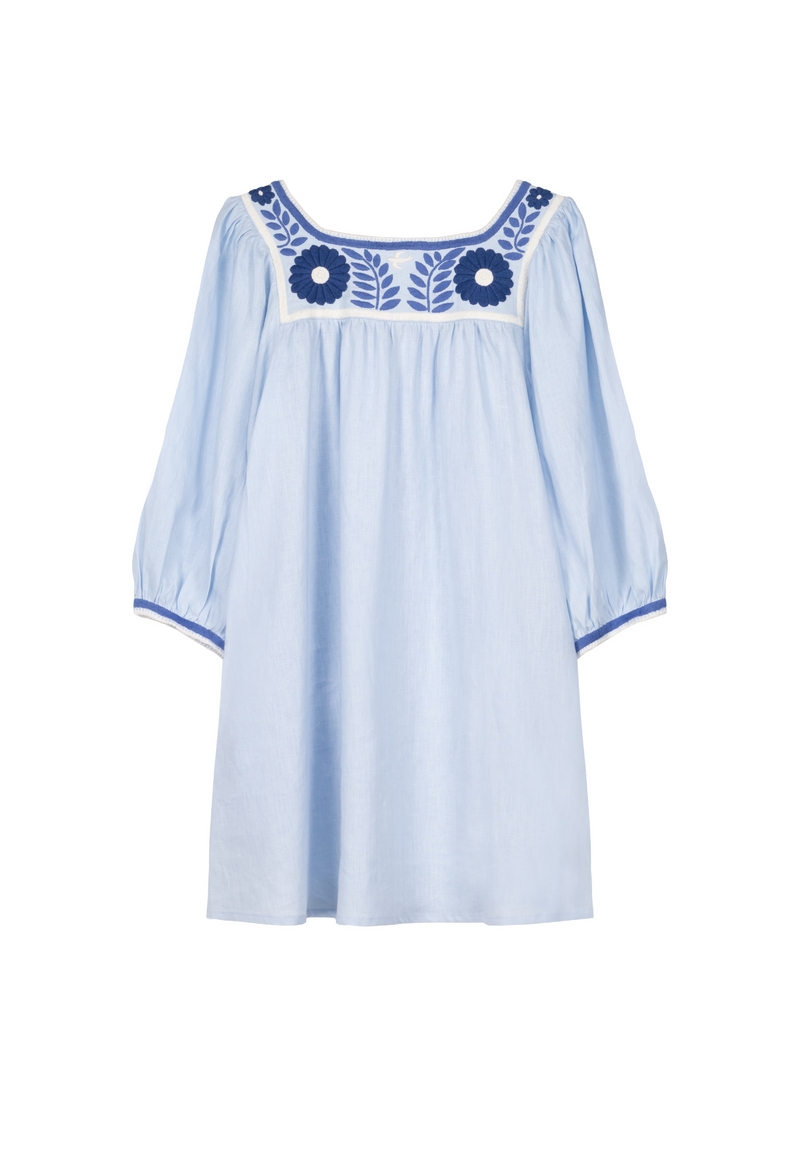 Marta Azul Claro Short Dress
