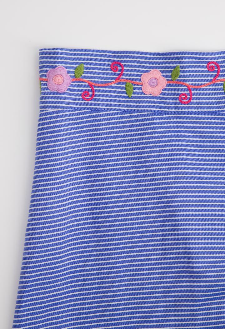 Chiapas Wrap Skirt Skirt One Size The Wrap Skirt in Blue Stripe The Wrap Skirt in Blue Stripe | Mi Golondrina