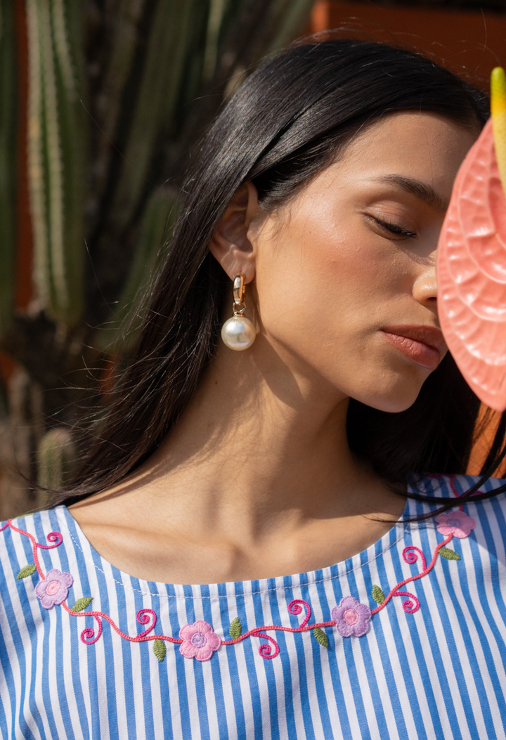 Montse Blue Stripe Blouse