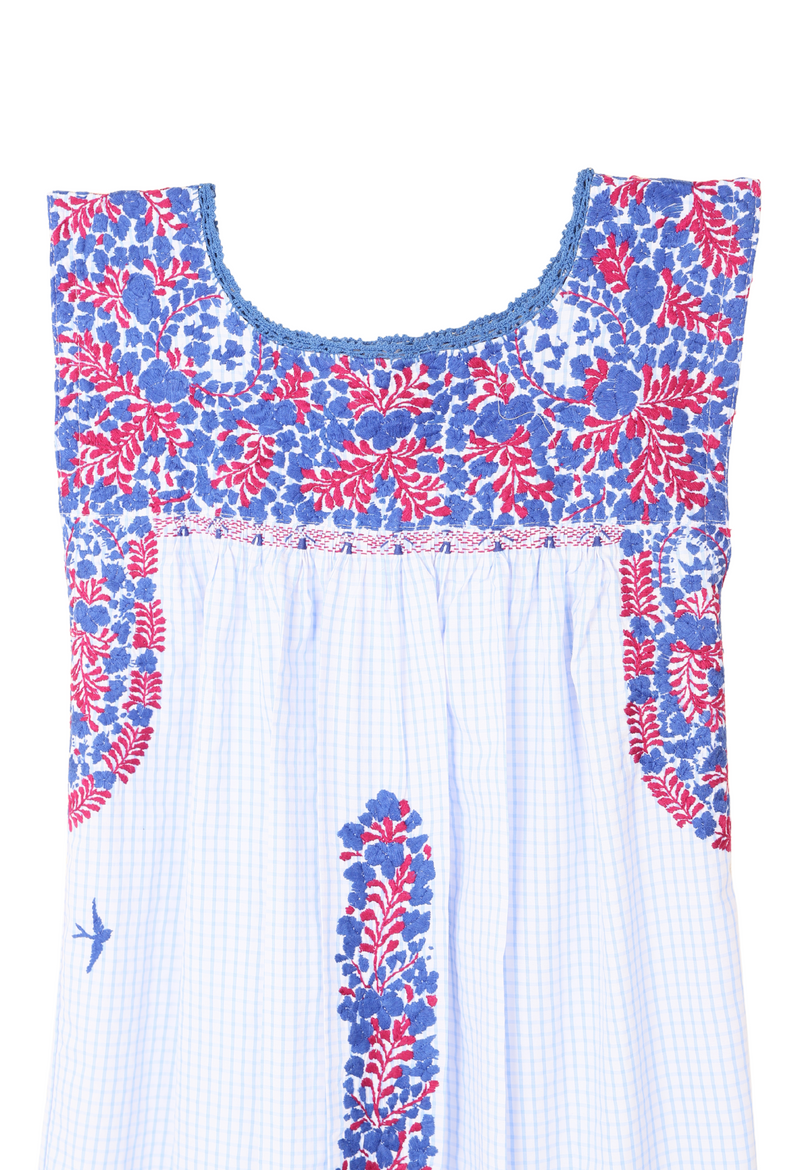 Azul y Borgoña Gingham