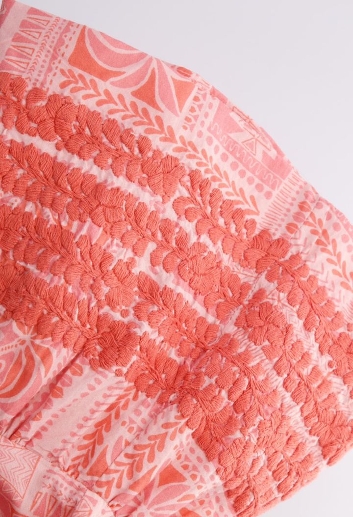 Leona Midi Dress Dress Leona Coral Block Print Midi Dress Leona Coral Block Print Midi Dress