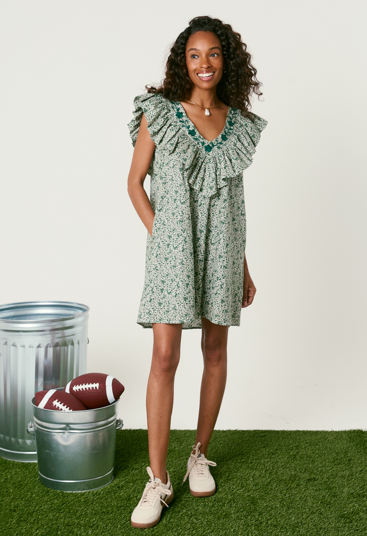 Andrea Flores Verdes Short Dress