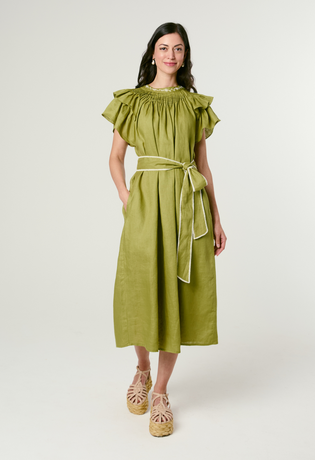 Aranza Verde Midi Dress