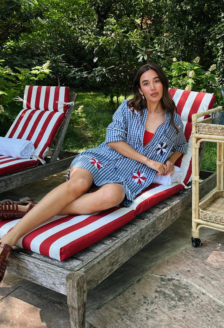 Isla Short Dress Dress Isla Blue Gingham Fourth of July Short Dress Isla Blue Gingham Fourth of July Short Dress