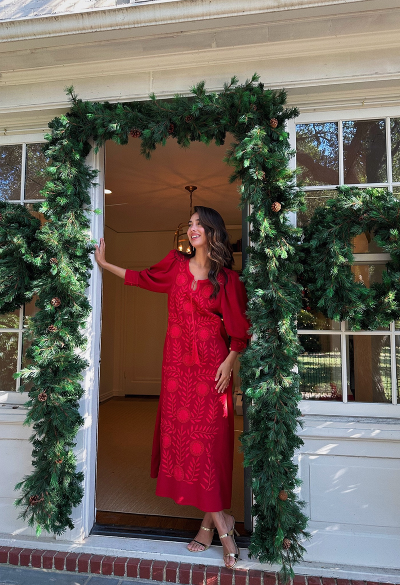 Adela Red Midi Dress