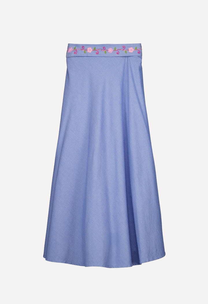 Chiapas Wrap Skirt Skirt One Size The Wrap Skirt in Blue Stripe The Wrap Skirt in Blue Stripe | Mi Golondrina