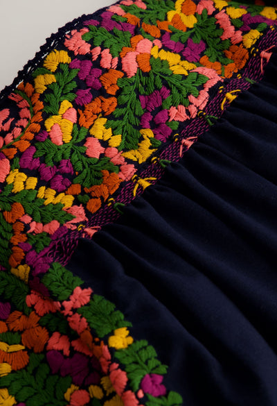 Julieta Blouse Blouse Julieta Navy Autumn Blouse Julieta Blouse | Hand-Embroidered Oaxacan Artistry | Mi Golondrina
