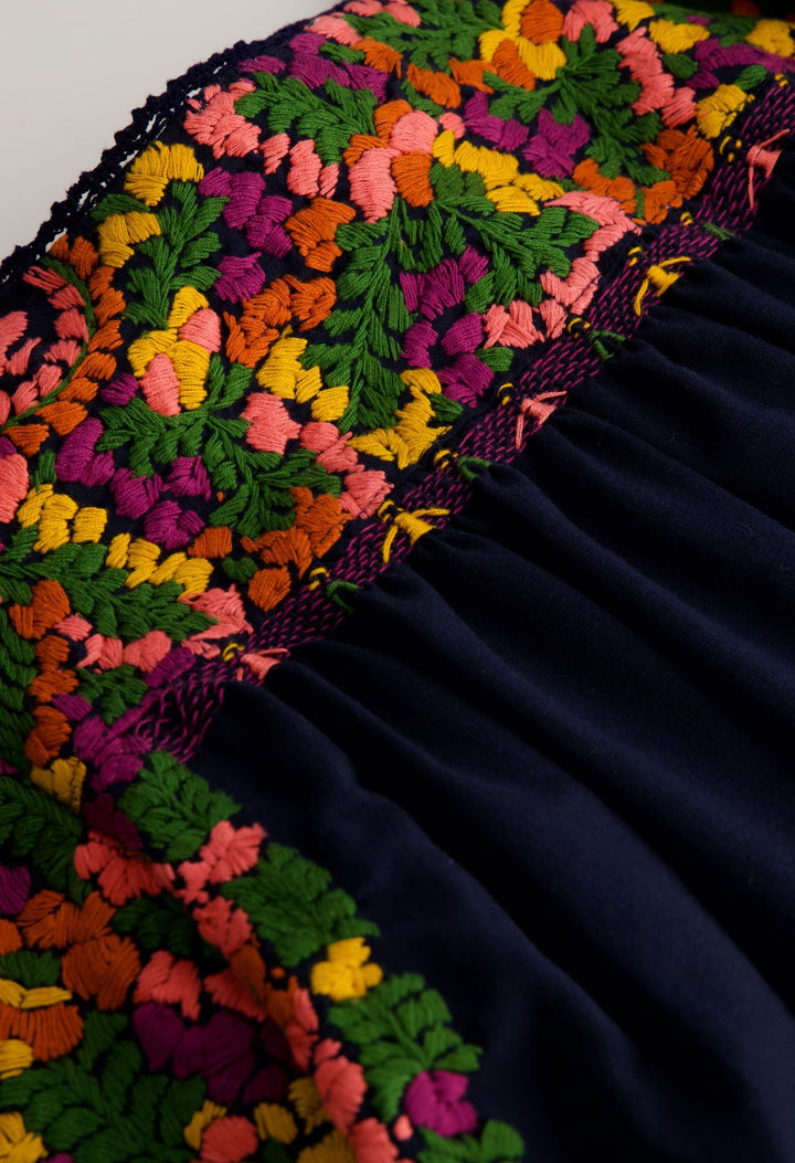 Julieta Blouse Blouse Julieta Navy Autumn Blouse Julieta Blouse | Hand-Embroidered Oaxacan Artistry | Mi Golondrina