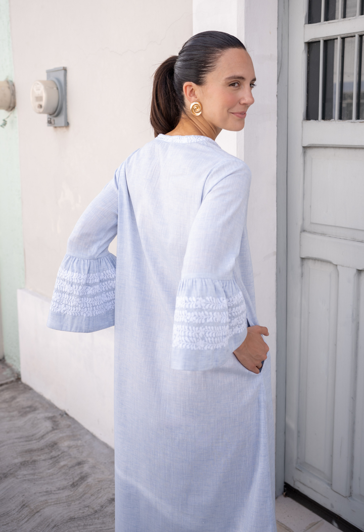 Leona Azul Claro Midi Dress