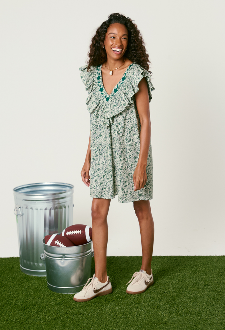 Andrea Flores Verdes Short Dress