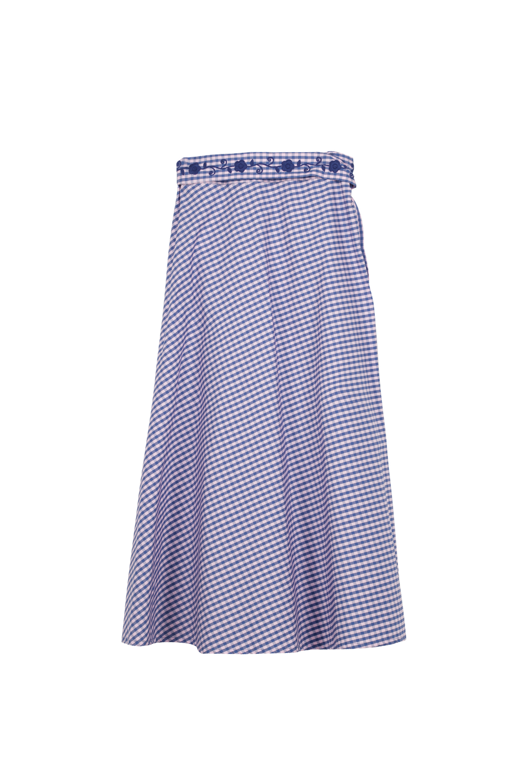 The Wrap Skirt Azul Gingham