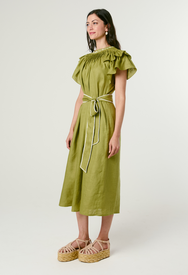 Aranza Verde Midi Dress