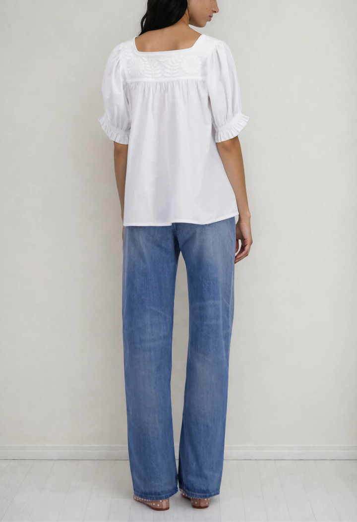 Marta Blouse Blouse Marta White Blouse Marta Rosa Blouse | Mi Golondrina