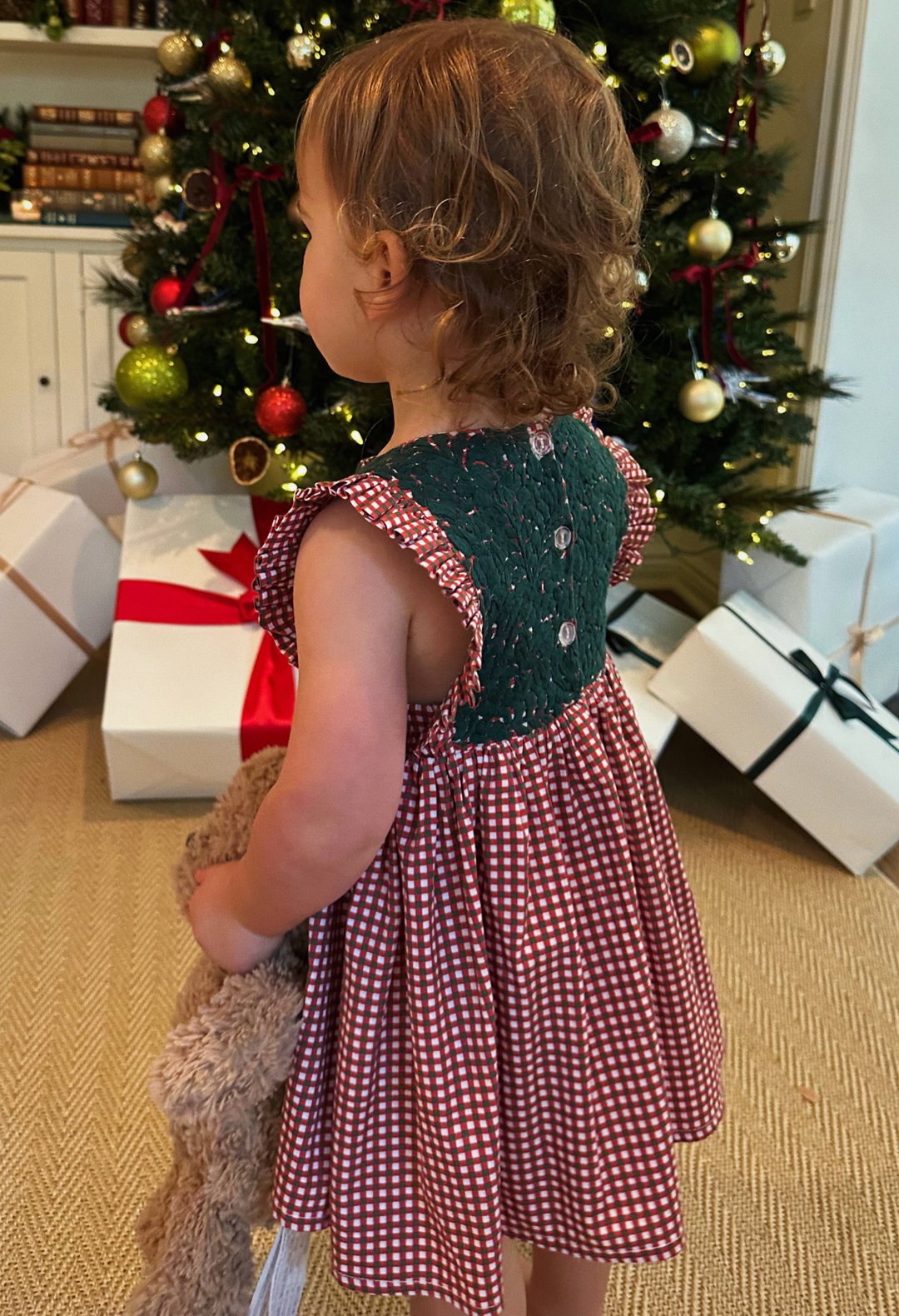 Ines Red Gingham Girl's Dress
