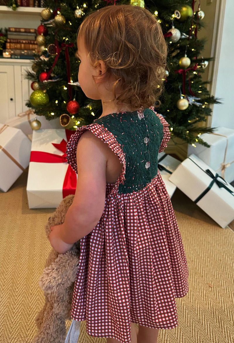 Ines Red Gingham Girl's Dress