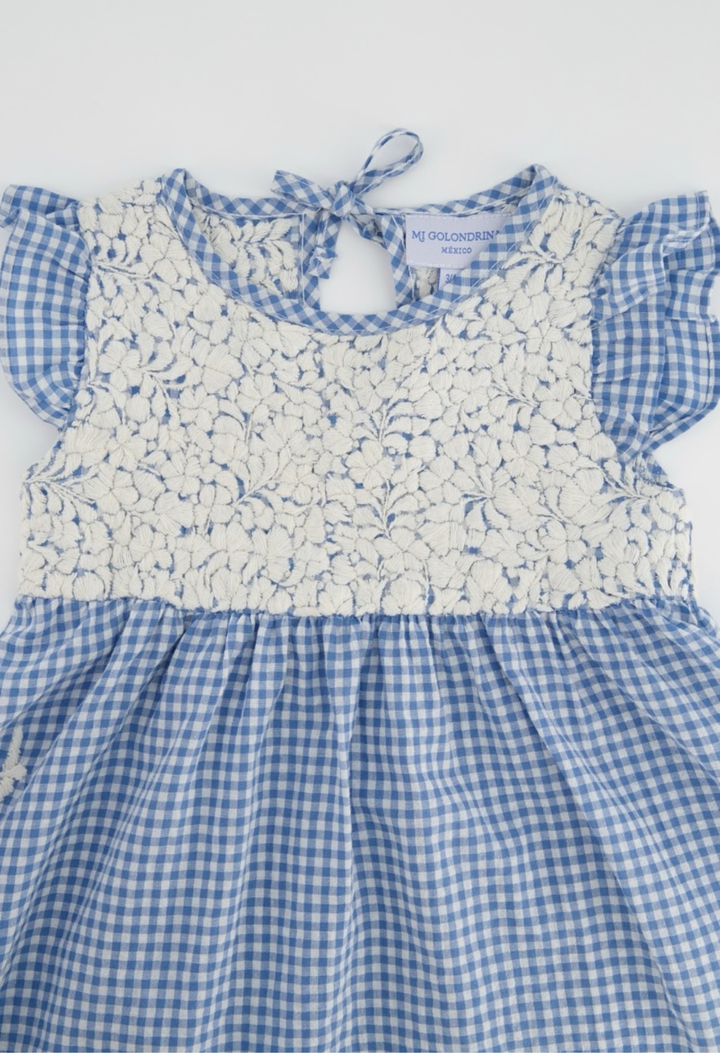 Lolita Girls Dress Childrens Lolita Blue Gingham Girl's Dress Lolita Blue Gingham Girl's Dress