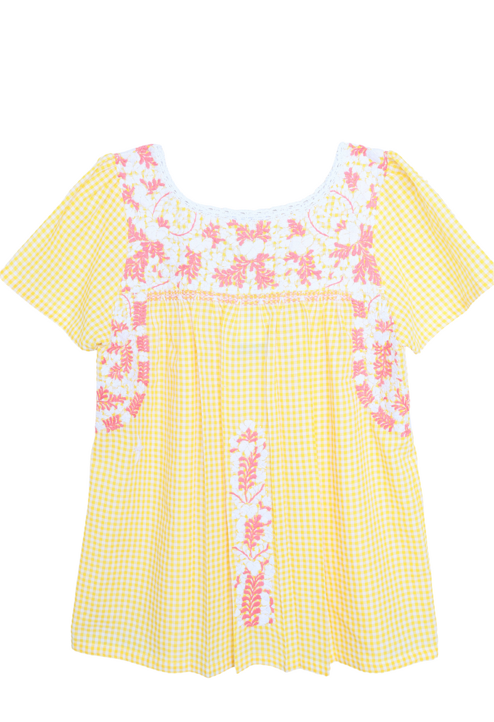 Liliana Gingham Amarillo y Blanco