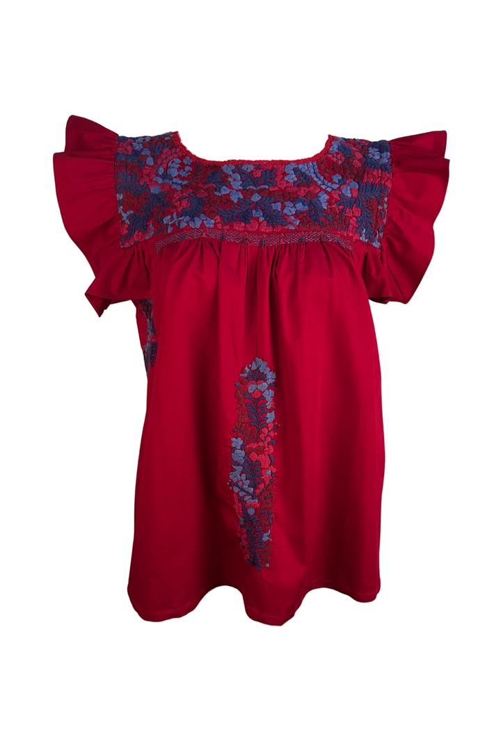 Soledad Red and Blue Blouse
