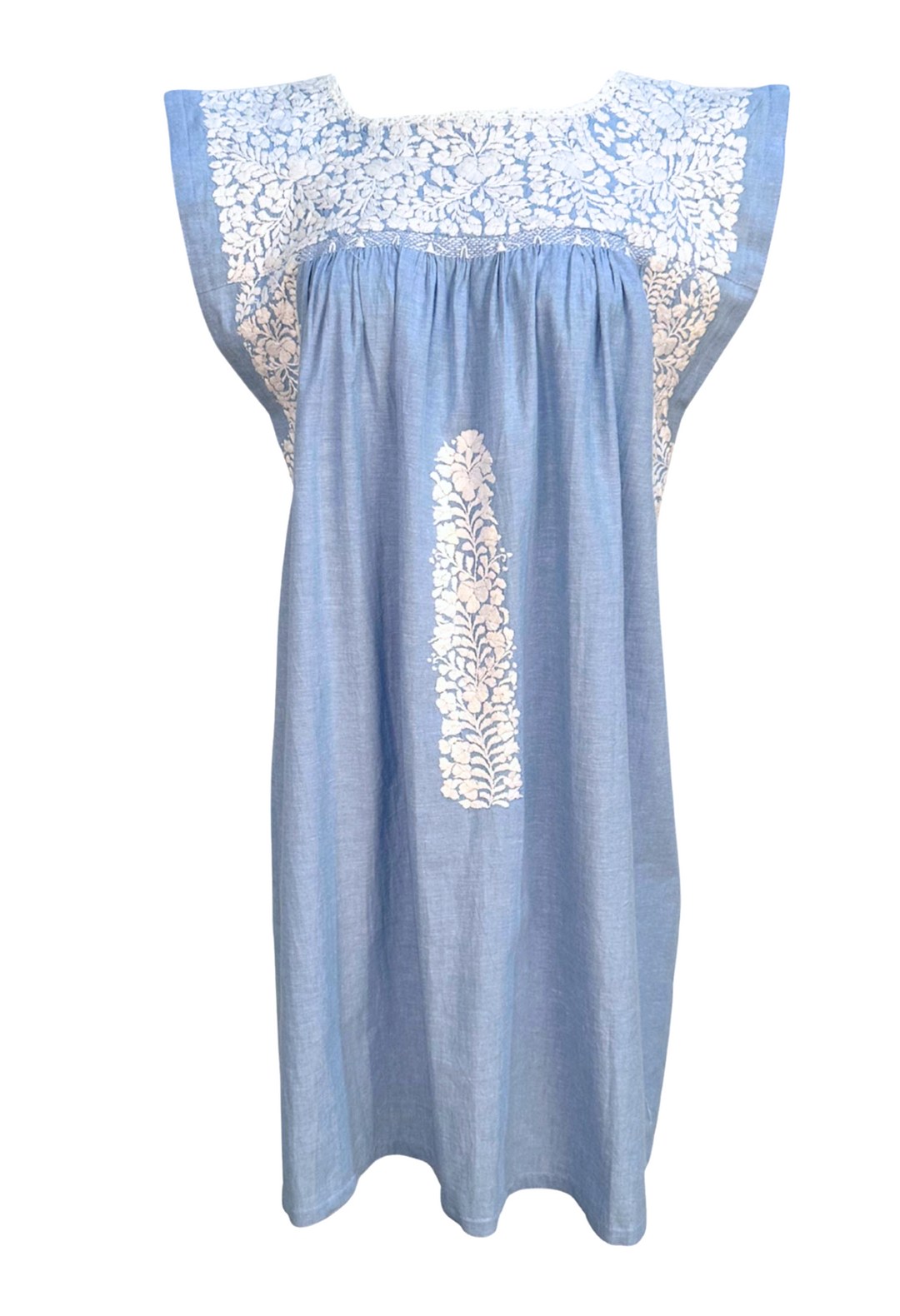 Azul Cielo y Blanca Short Dress
