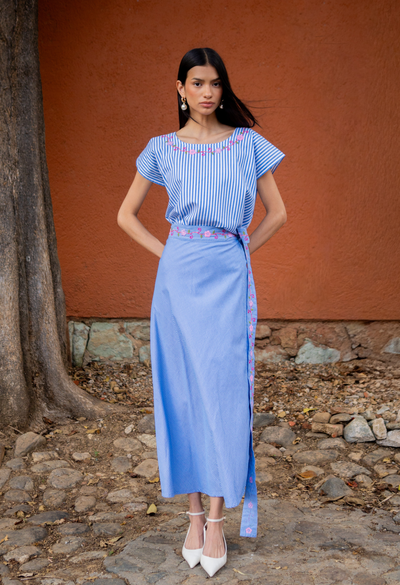 Montse Blue Stripe Blouse