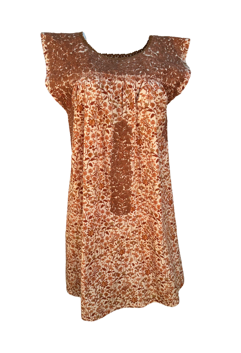 Naranja Floral Short Dress
