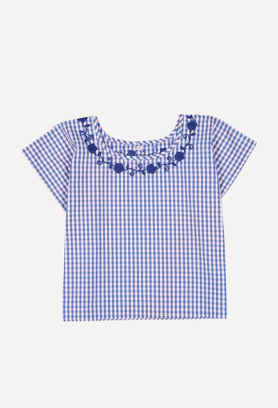 Montse Blouse Blouse Montse Azul Gingham Blouse Montse Azul Gingham Blouse | Mi Golondrina