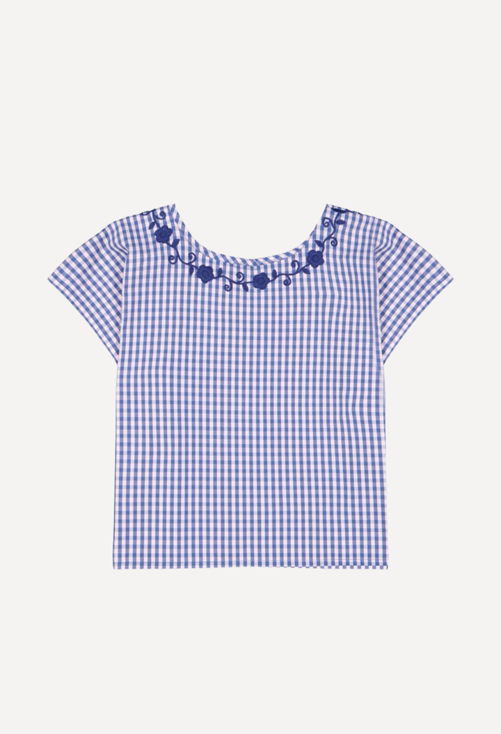 Montse Blouse Blouse Montse Azul Gingham Blouse Montse Azul Gingham Blouse | Mi Golondrina