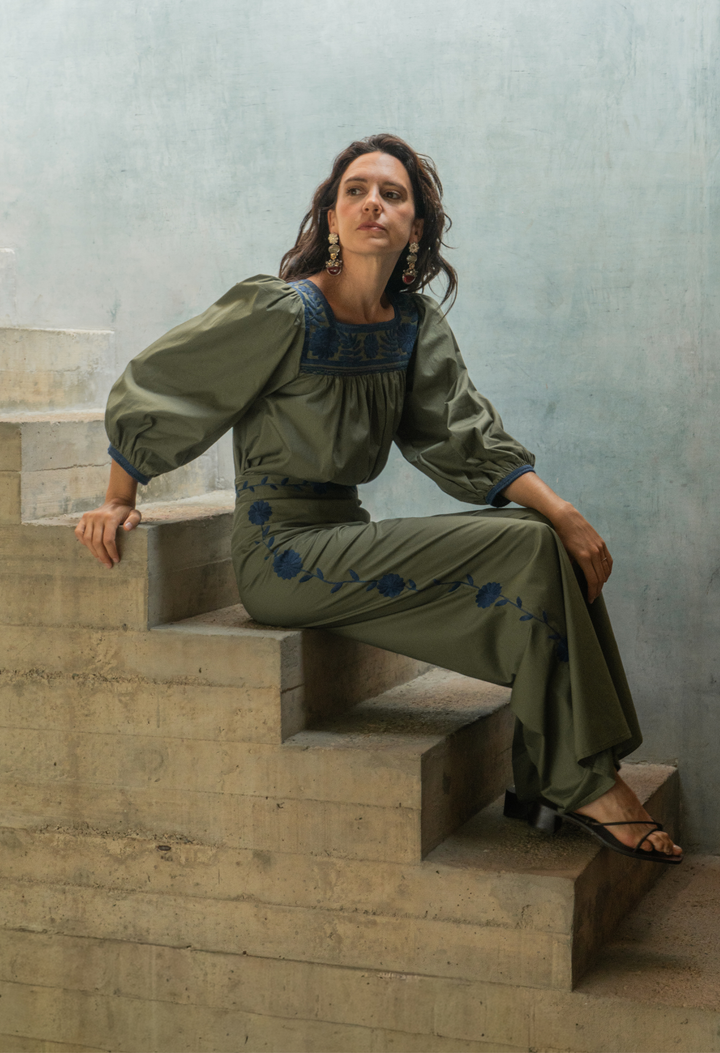 Clara Verde y Azul Pants