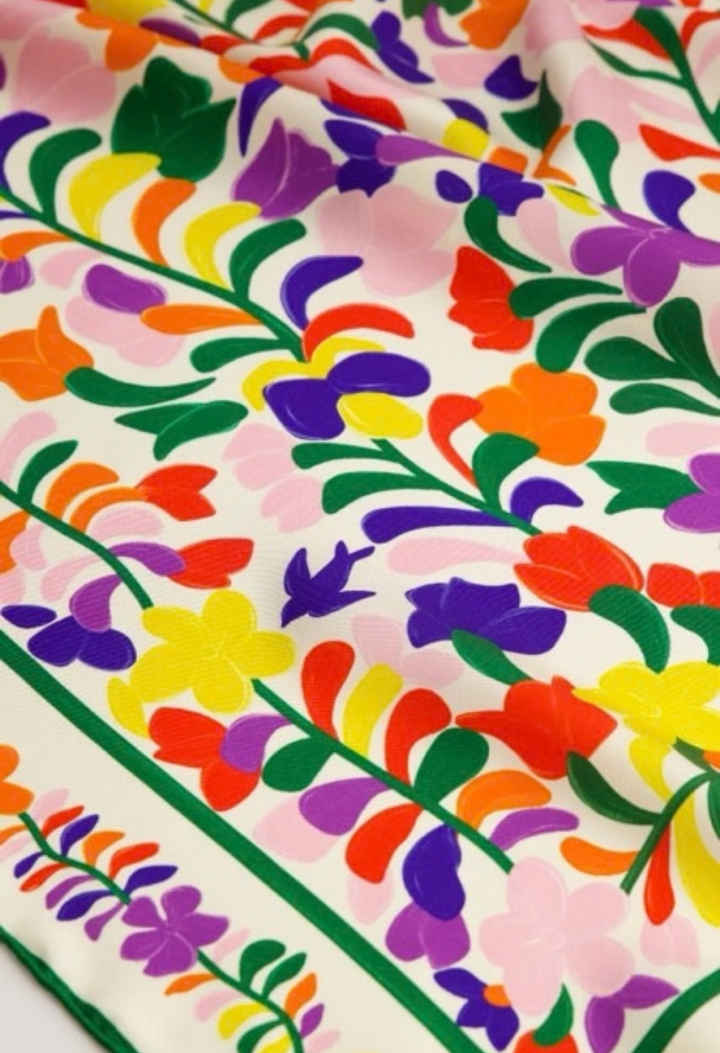 Silk Scarf Silk Scarf One Size Flores Multi Silk Scarf Flores Multi Silk Scarf