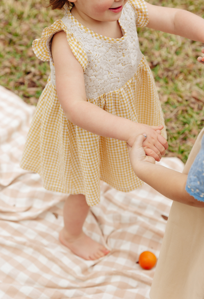 Lolita Girls Dress Childrens Lolita Yellow Gingham Girl's Dress Lolita Yellow Gingham Girl's Dress