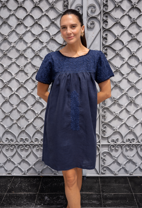 Liliana Azul Marino Short Dress