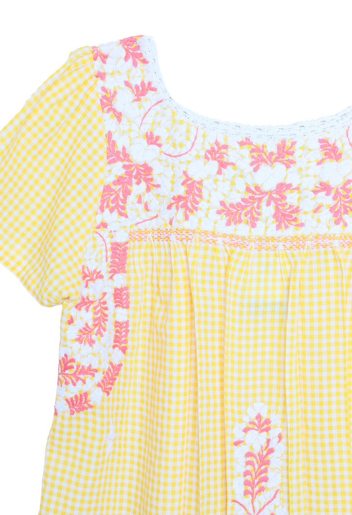 Liliana Gingham Amarillo y Blanco