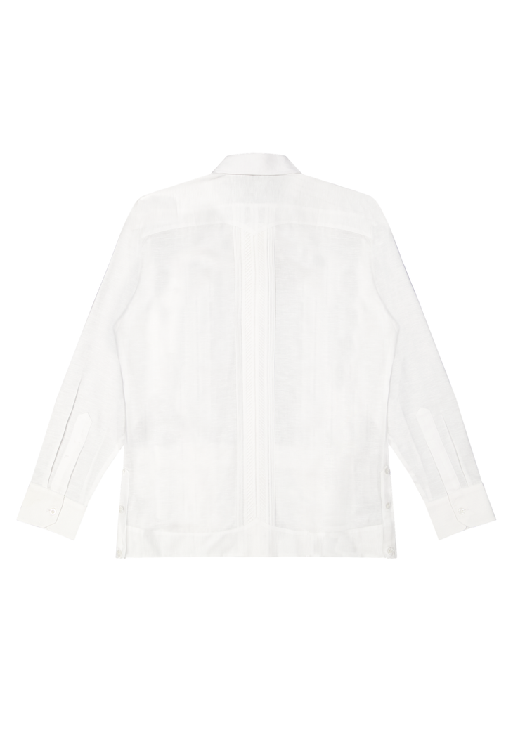 Plumilla Long Sleeve Guayabera Men's Guayabera Plumilla Men's White Long Sleeve Guayabera Plumilla Men's White Long Sleeve Guayabera