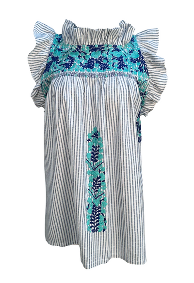 Olivia Rayas Azules Blouse