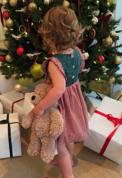 Ines Red Gingham Girl's Dress