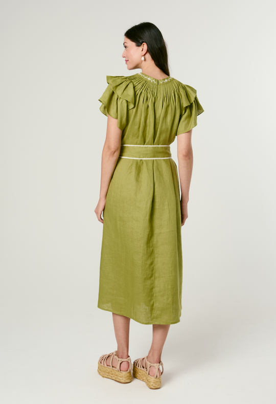 Aranza Verde Midi Dress