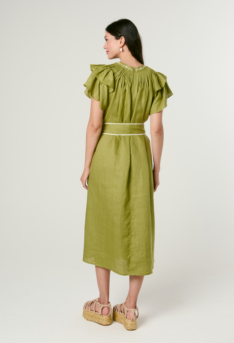 Aranza Verde Midi Dress