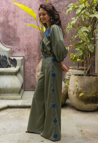 Clara Verde y Azul Pants