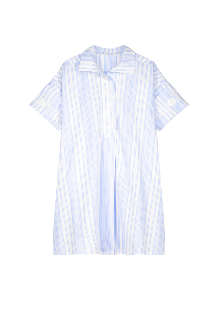 Emilia Short Dress Dress Emilia Rayaz Azules Short Dress Emilia Azul Marino Dress | Mi Golondrina