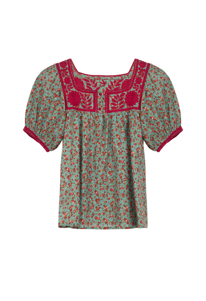 Maria Verde Floral Blouse