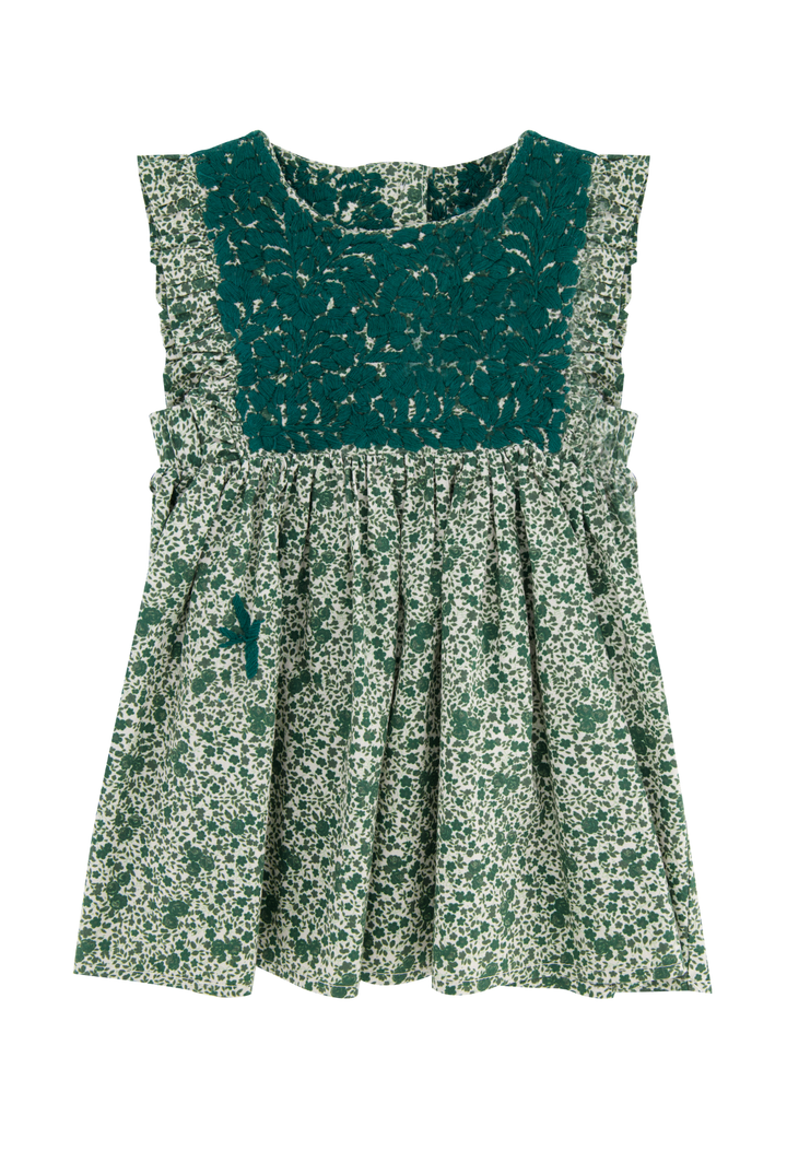 Ines Floral Verde Girl's Dress
