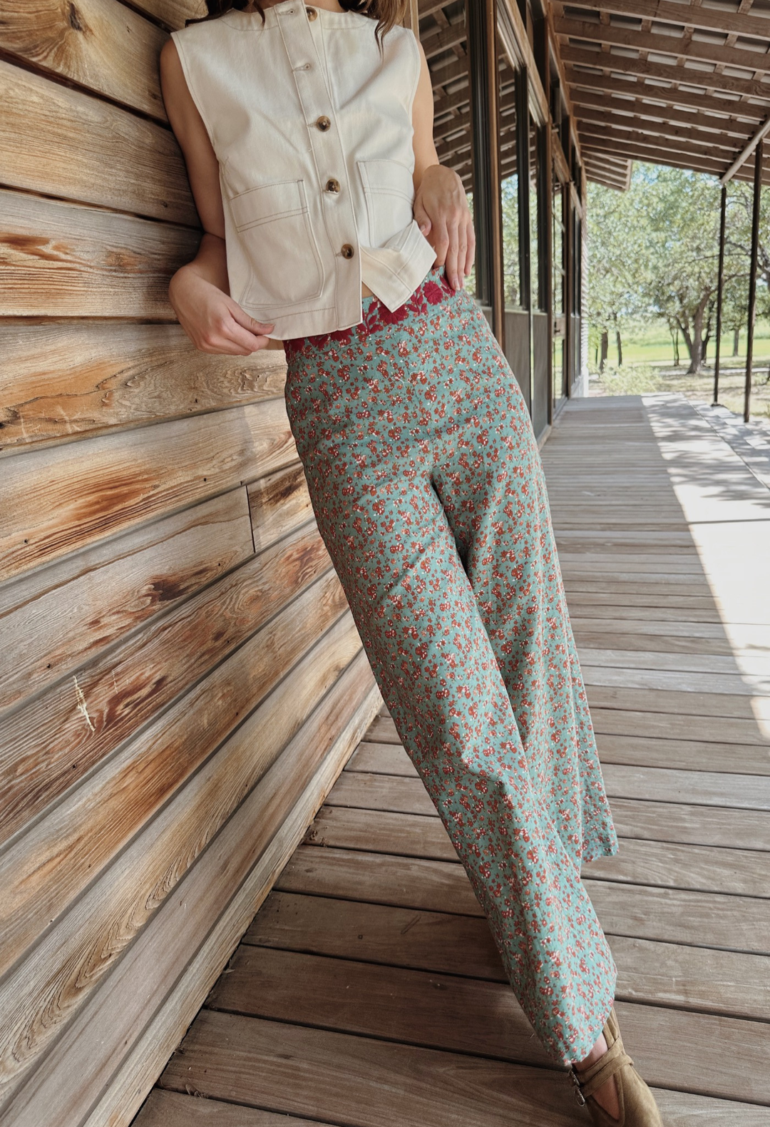 Clara Verde Floral Pant