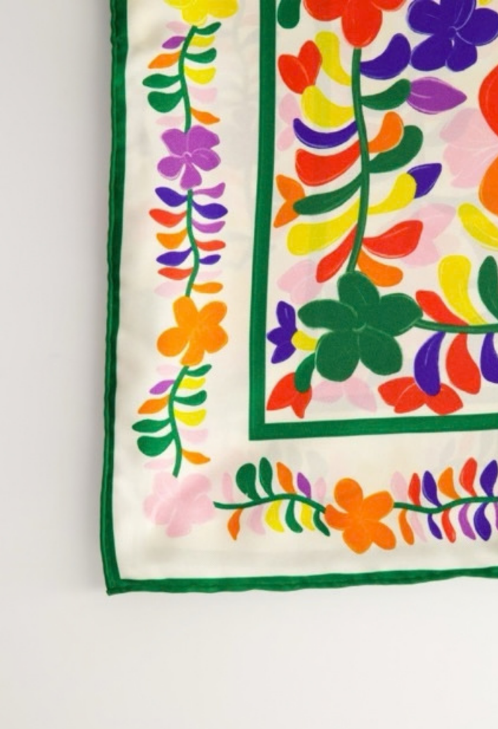 Silk Scarf Silk Scarf One Size Flores Multi Silk Scarf Flores Multi Silk Scarf